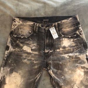 AKOO Men’s Black Denim Jeans NWT Size 34